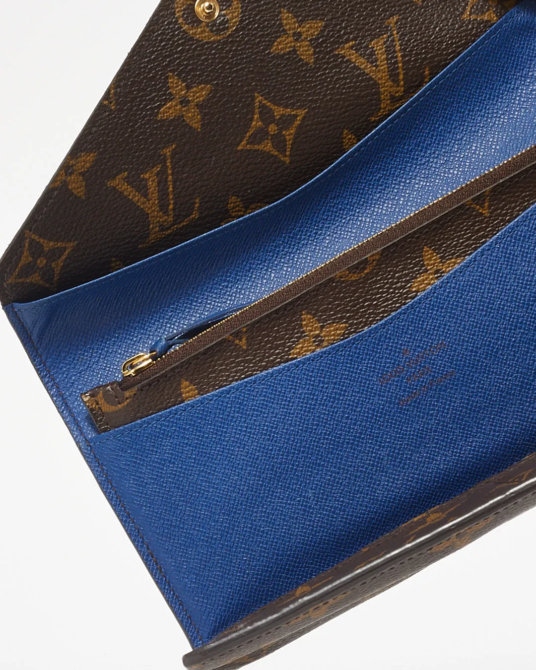 Louis Vuitton Monogram Canvas & Blue Josephine Wallet