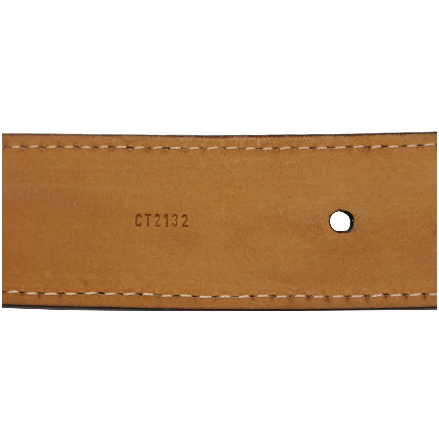 LOUIS VUITTON Tresor Damier Ebene Belt Brown Size 41