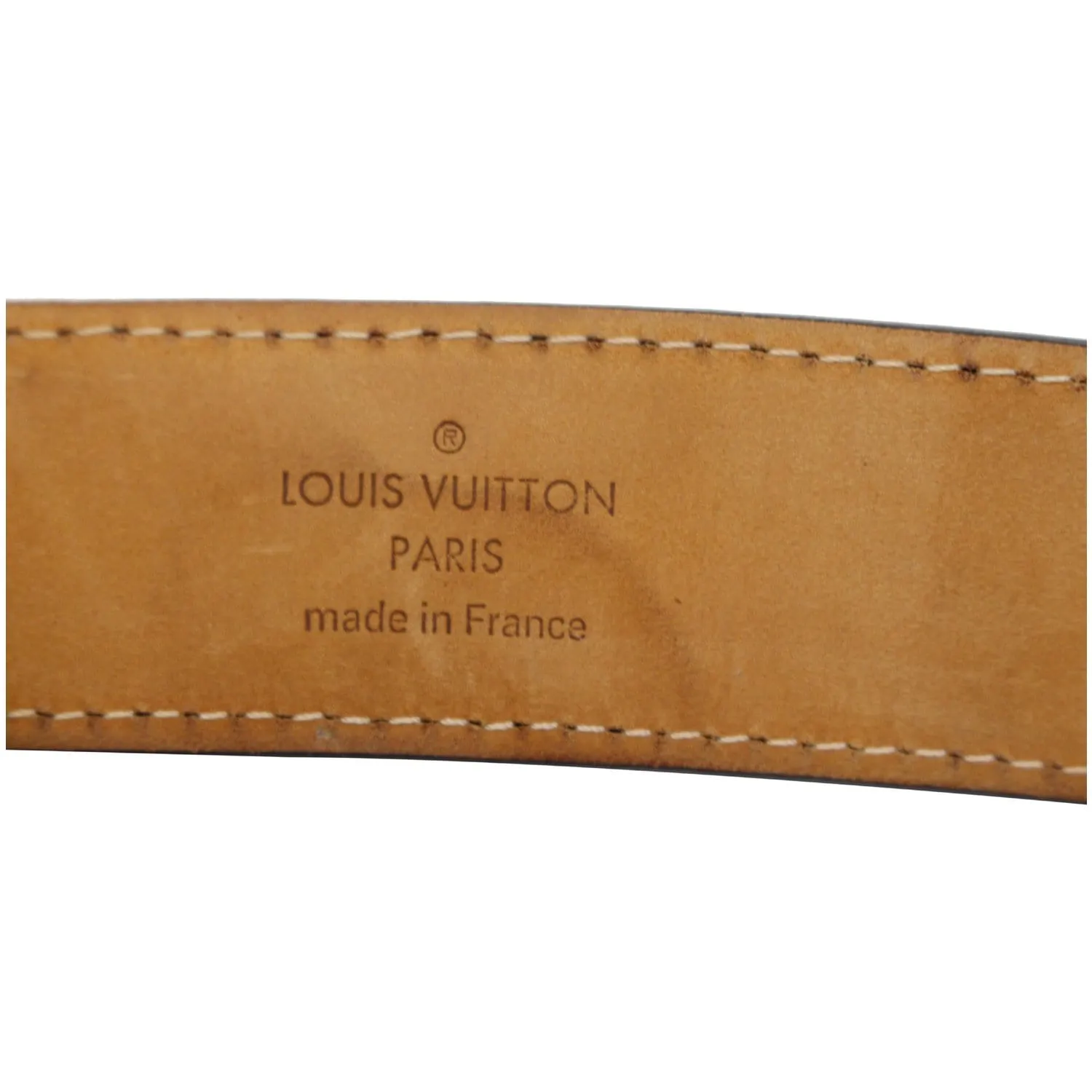 LOUIS VUITTON Tresor Damier Ebene Belt Brown Size 41