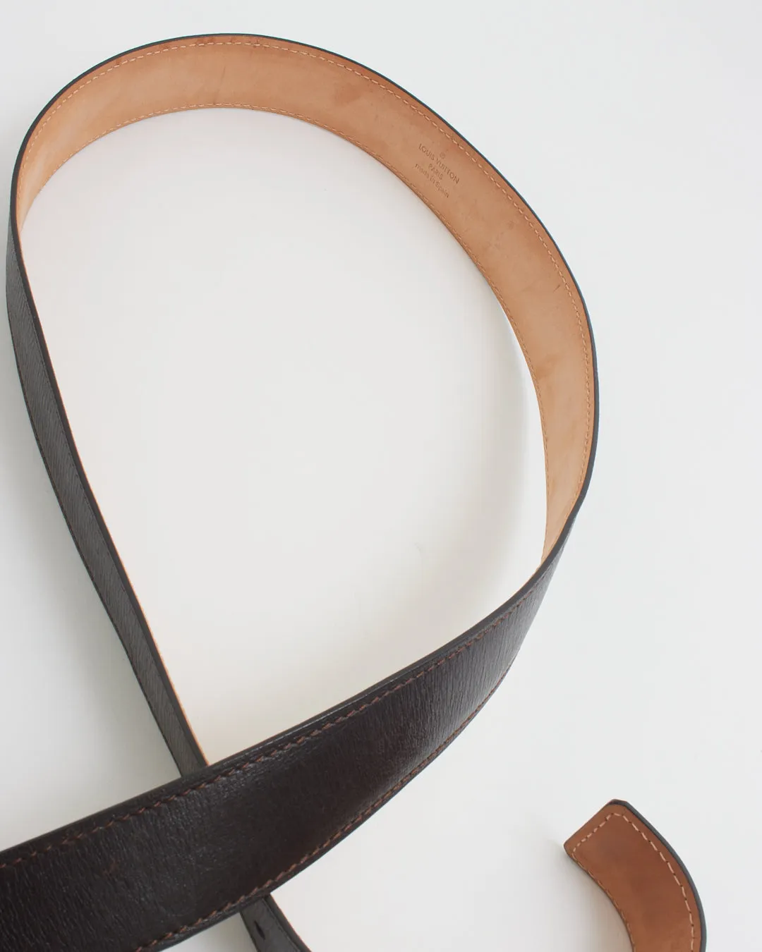 Louis Vuitton Vintage Brown Leather Belt 95/38