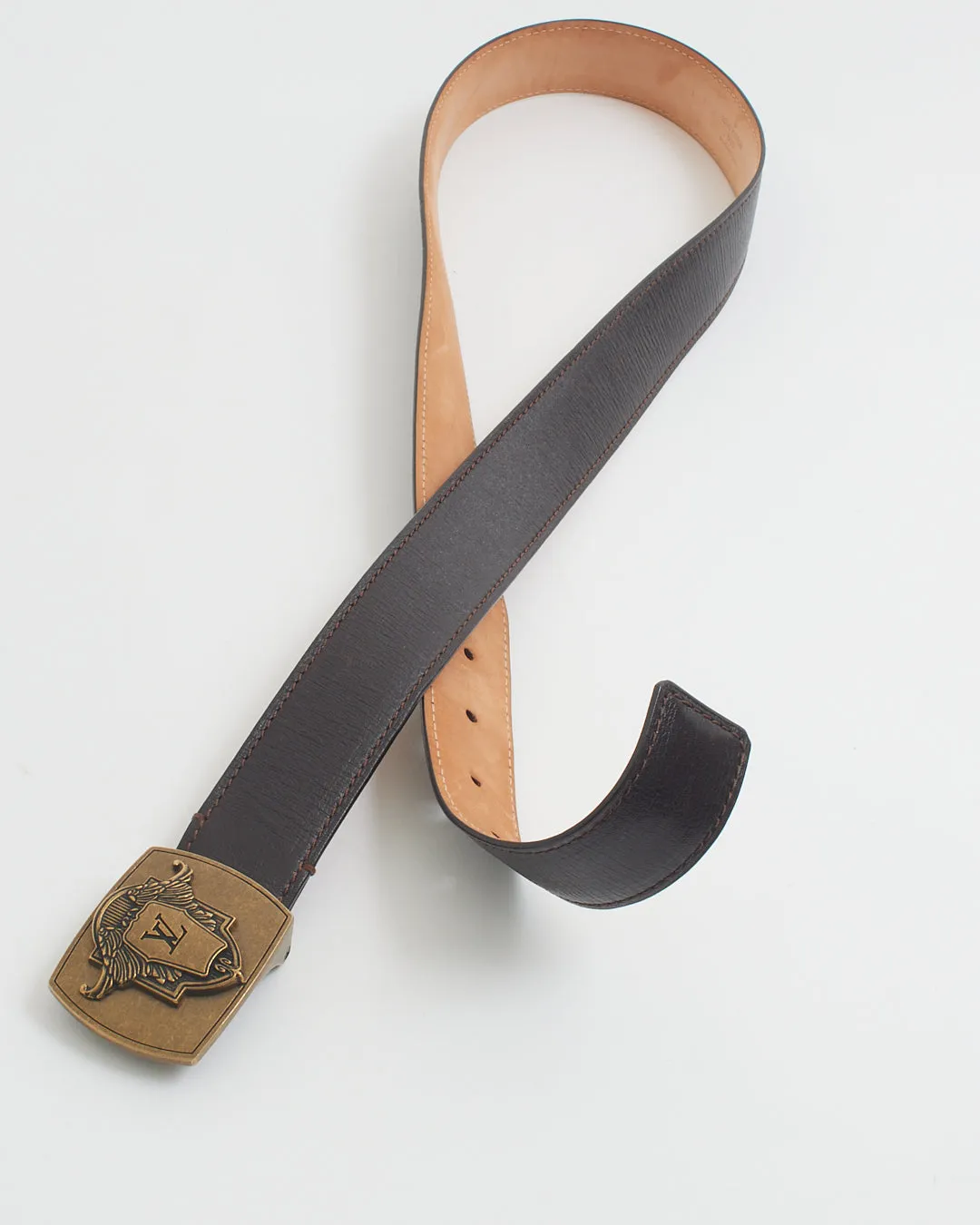 Louis Vuitton Vintage Brown Leather Belt 95/38