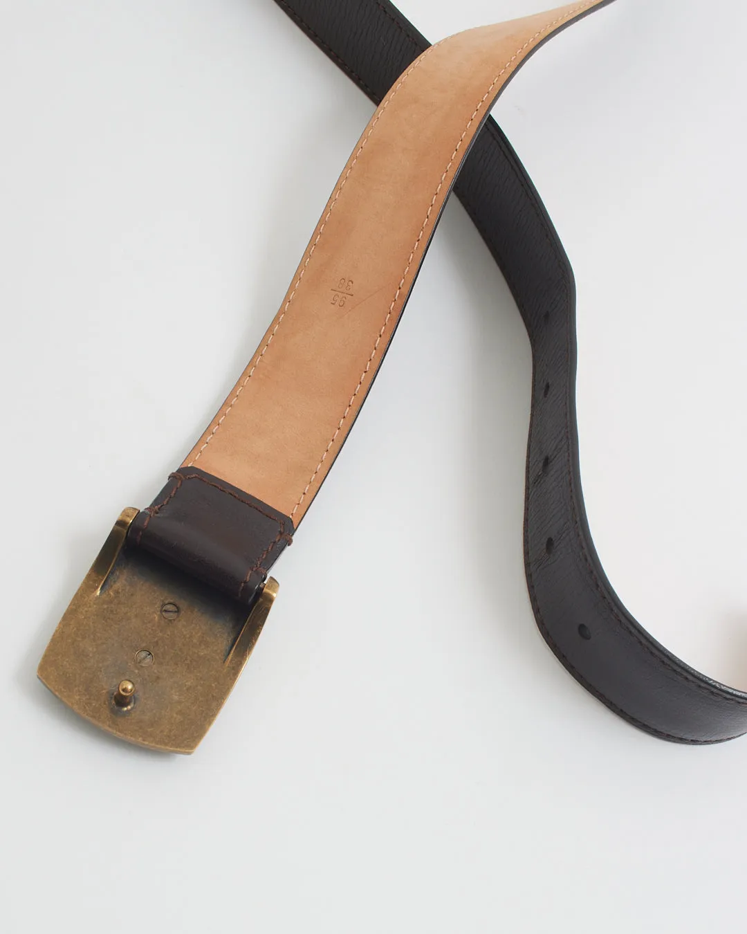 Louis Vuitton Vintage Brown Leather Belt 95/38