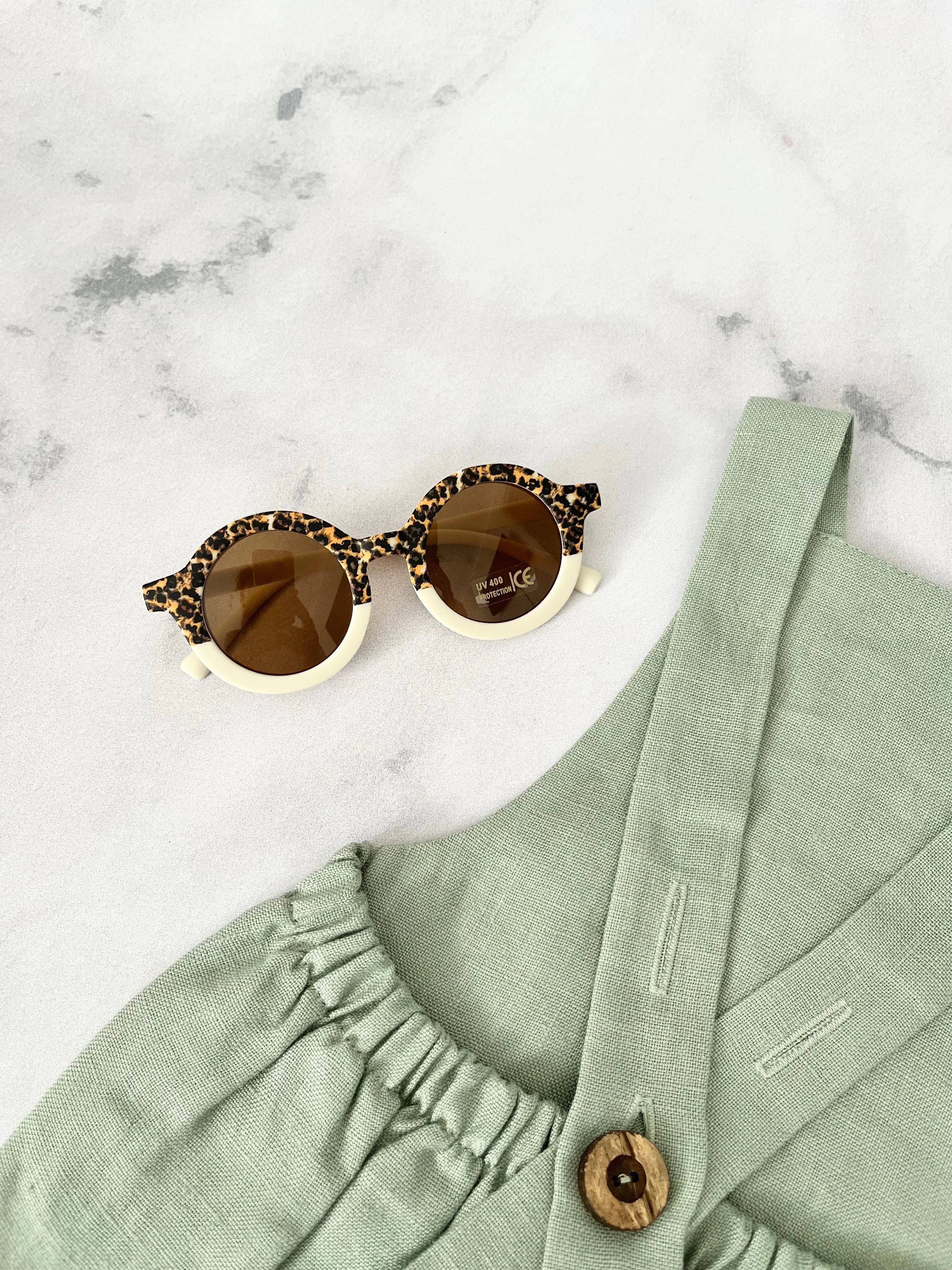 Luna Rose Round Two Tone Sunglasses Leopard / Cream