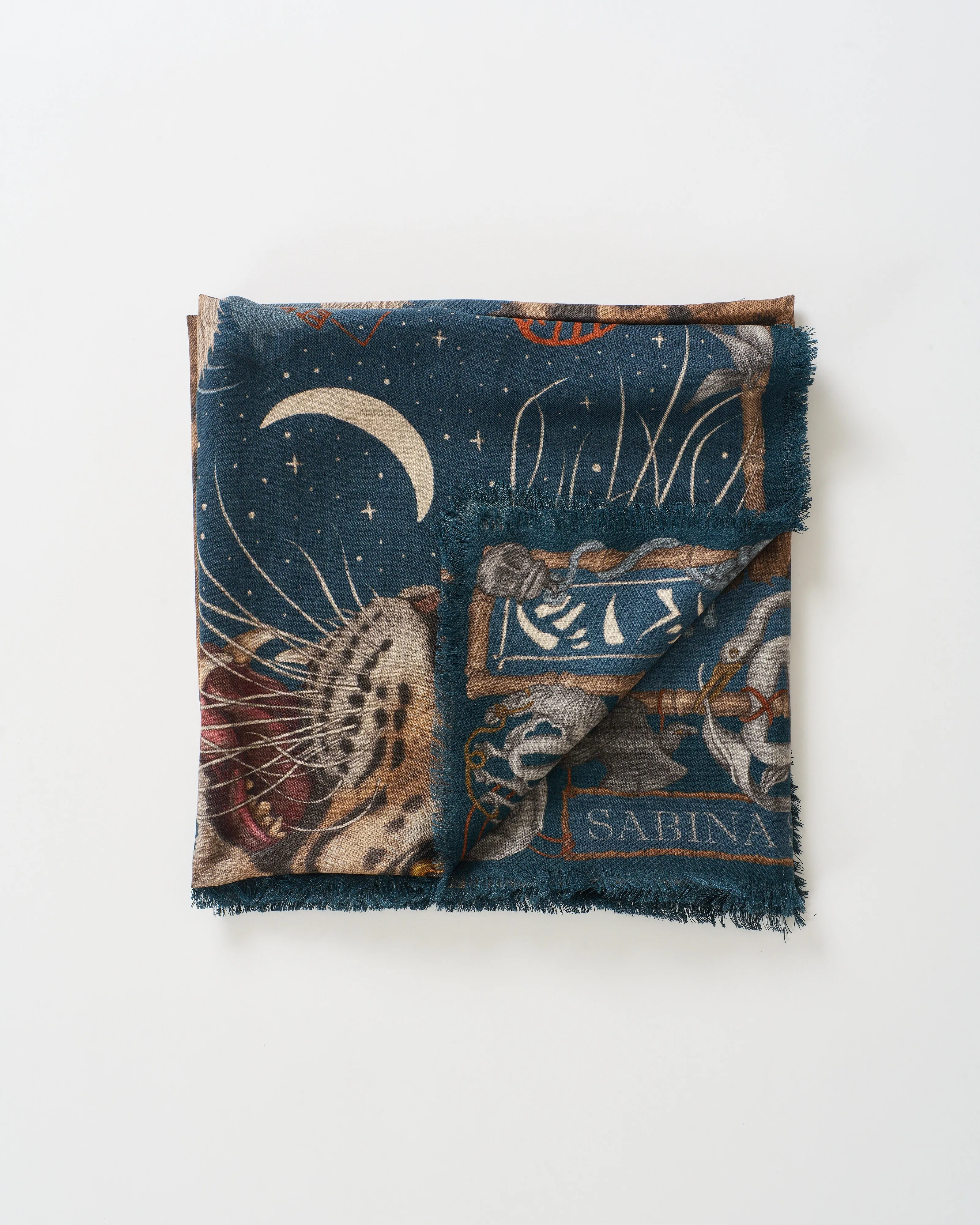 lunar leopard wool/silk square scarf