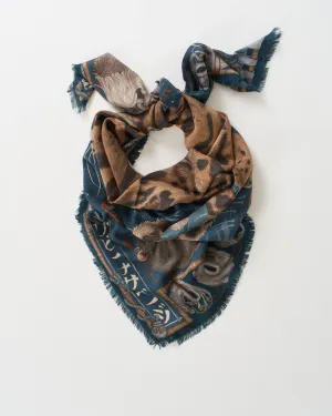 lunar leopard wool/silk square scarf