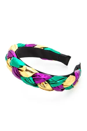 Mardi Gras Metallic Braided Headband