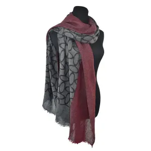 Marissa Wine and Grey Scarf