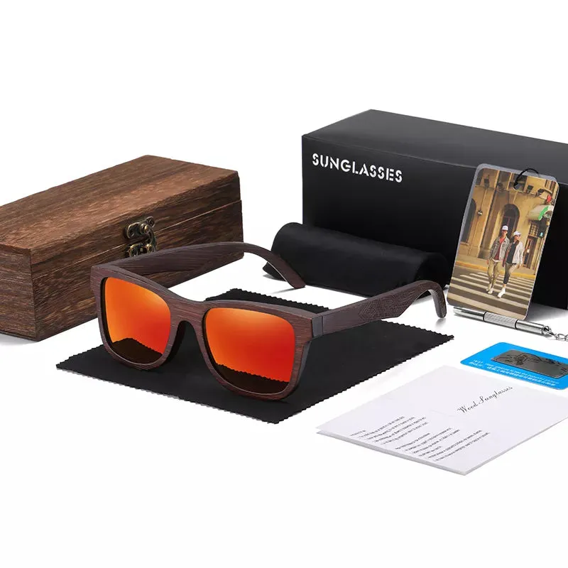 Men Bamboo Wooden Sunglasses With Gift Box