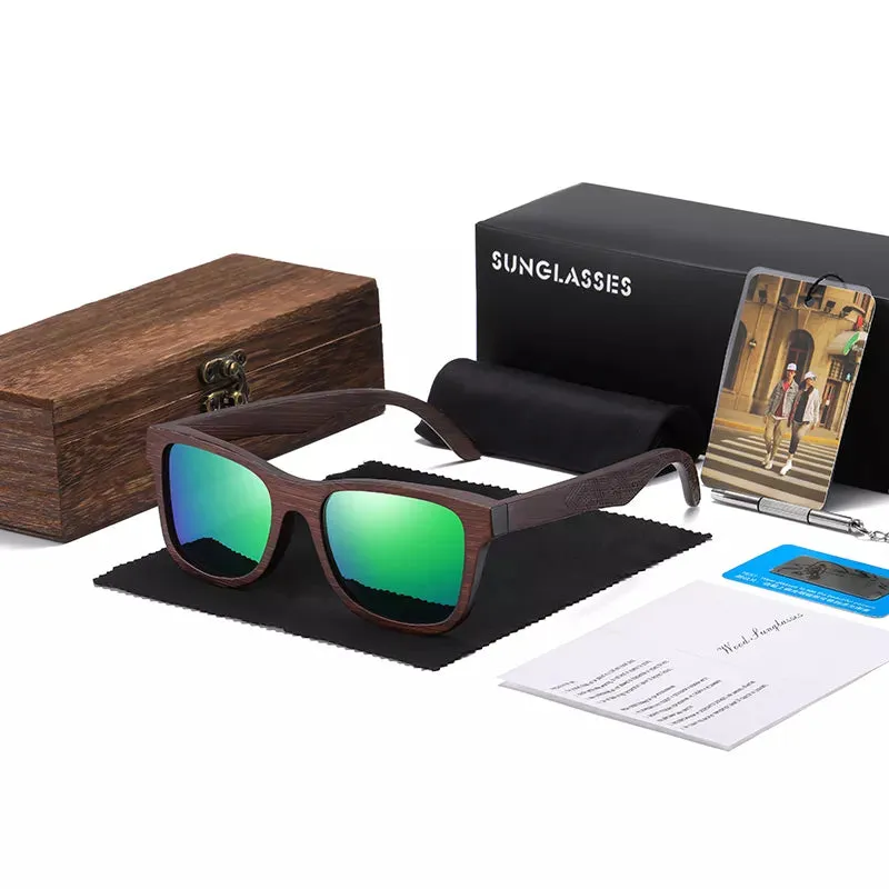 Men Bamboo Wooden Sunglasses With Gift Box