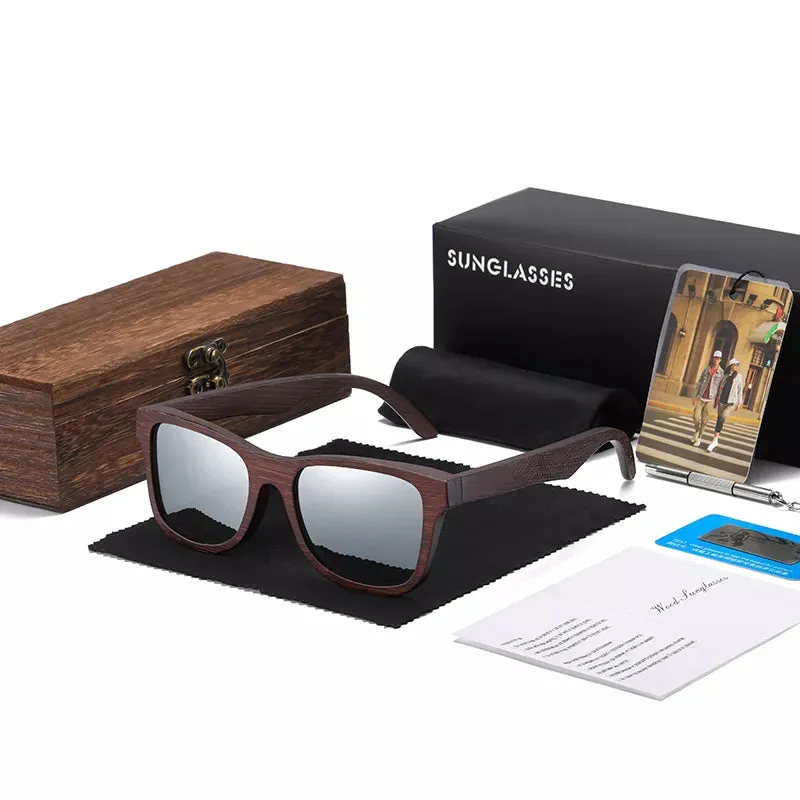 Men Bamboo Wooden Sunglasses With Gift Box