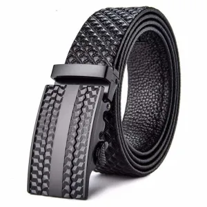Men Cowskin Designer High Quality Alloy Buckle Automatic Belt