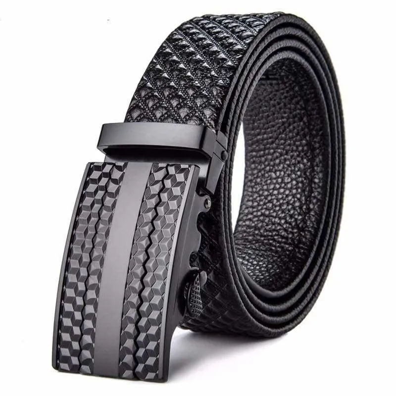 Men Cowskin Designer High Quality Alloy Buckle Automatic Belt