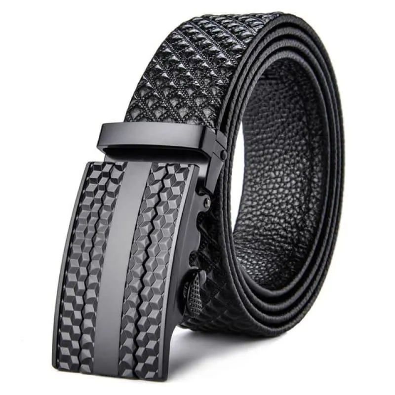 Men Cowskin Designer High Quality Alloy Buckle Automatic Belt