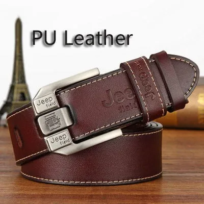 Men Genuine Leather Belt Luxury Brand Alloy Metal Pin Buckle Designer Belts Waist Strap Male for Jeans Design Cintos Masculinos