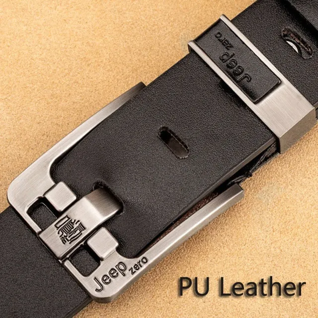 Men Genuine Leather Belt Luxury Brand Alloy Metal Pin Buckle Designer Belts Waist Strap Male for Jeans Design Cintos Masculinos