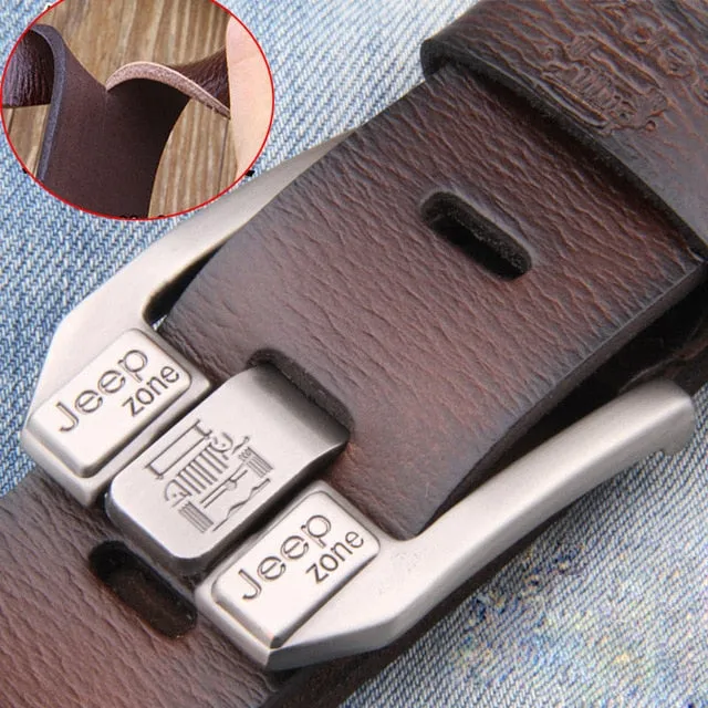 Men Genuine Leather Belt Luxury Brand Alloy Metal Pin Buckle Designer Belts Waist Strap Male for Jeans Design Cintos Masculinos
