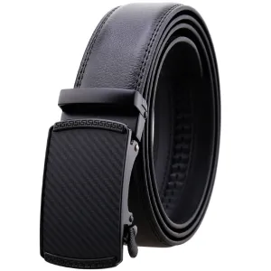 Mens Adjustable Ratchet Slide Buckle Belt - Genuine Leather Automatic
