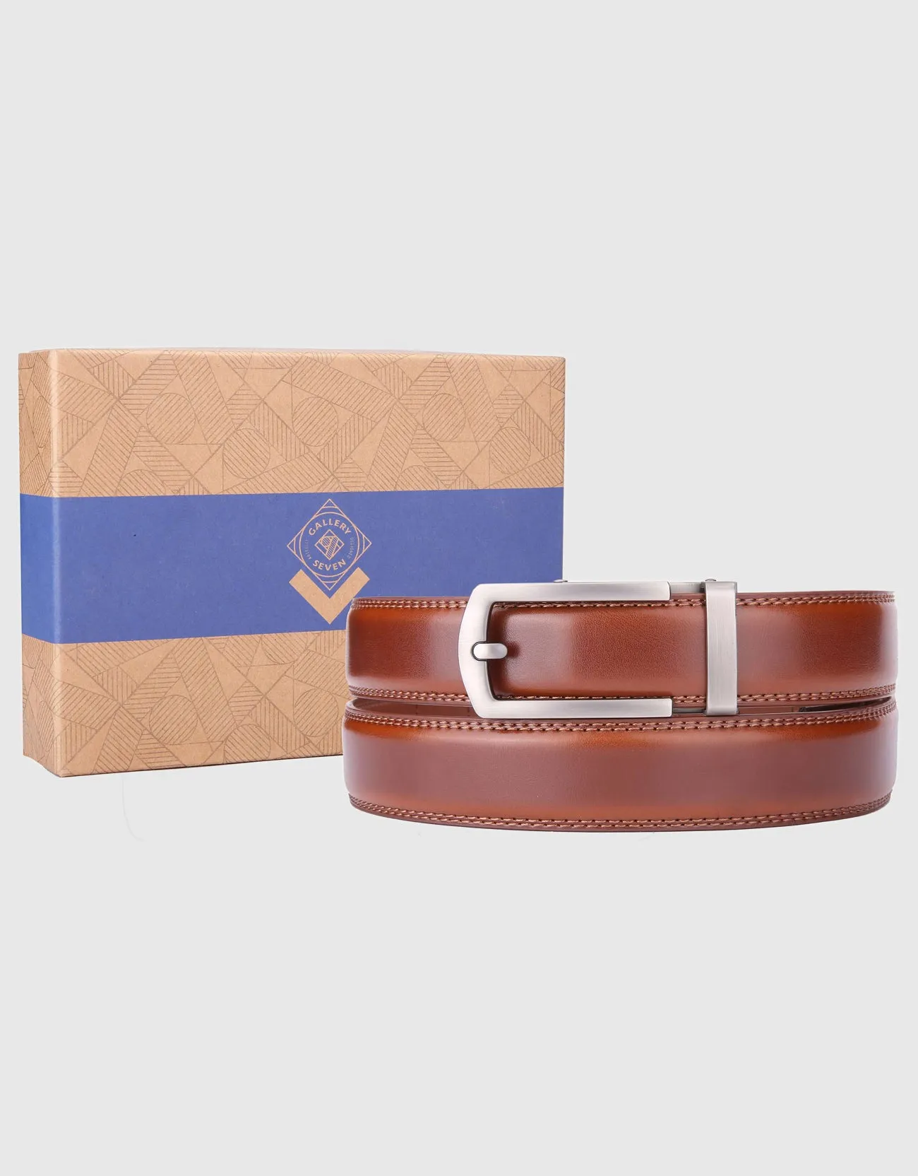 Men's Hollowed Masterwork Leather Ratchet Belt