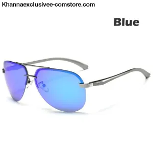 Men's Polarized Sunglasses Metal Alloy Driving Glasses UV 400 Protection Air Pilot Goggles