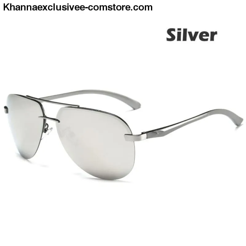 Men's Polarized Sunglasses Metal Alloy Driving Glasses UV 400 Protection Air Pilot Goggles