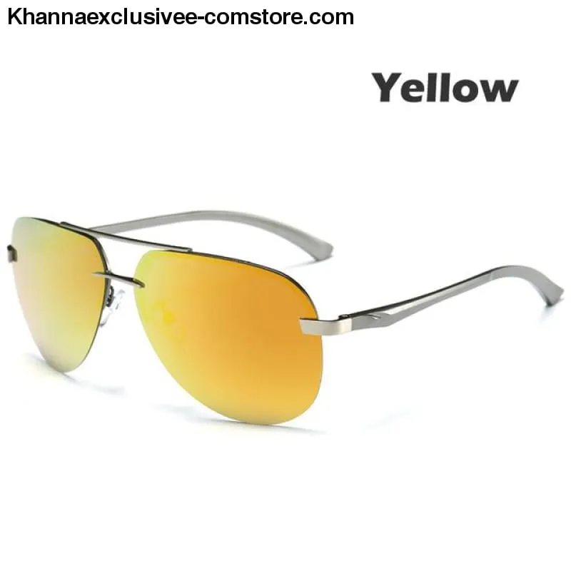 Men's Polarized Sunglasses Metal Alloy Driving Glasses UV 400 Protection Air Pilot Goggles