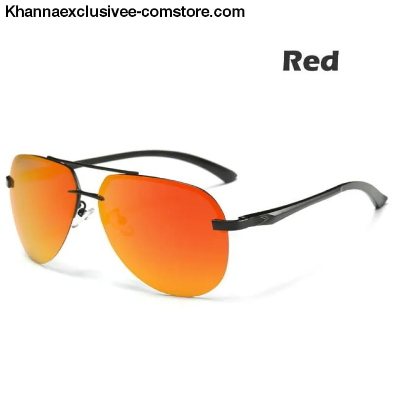 Men's Polarized Sunglasses Metal Alloy Driving Glasses UV 400 Protection Air Pilot Goggles