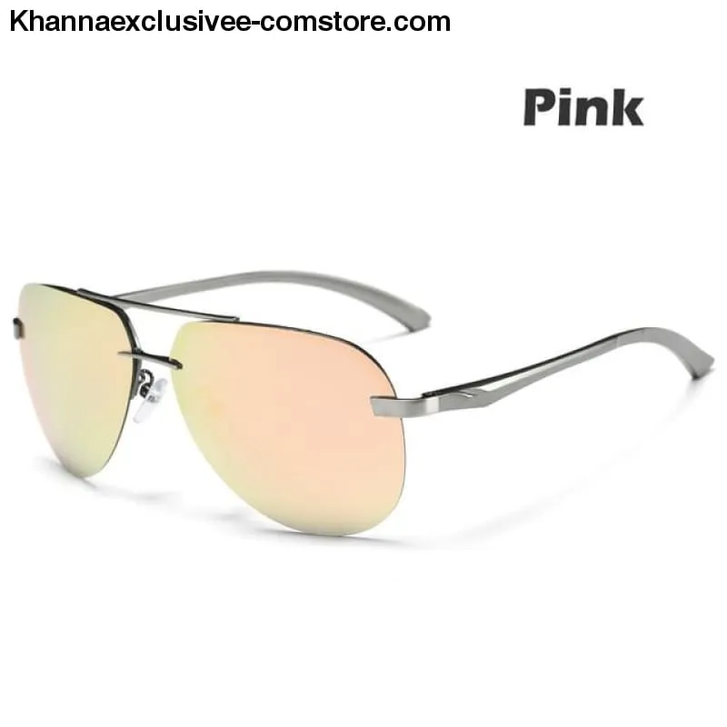 Men's Polarized Sunglasses Metal Alloy Driving Glasses UV 400 Protection Air Pilot Goggles