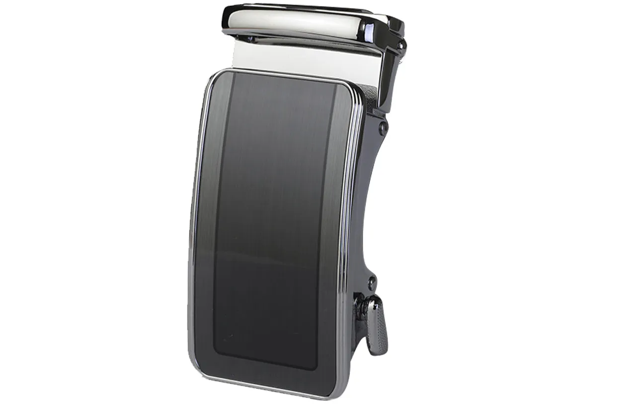 Men's Roxoni Ultra Soft Geniune Leather Rachet Rectangular Prism Dress Belt