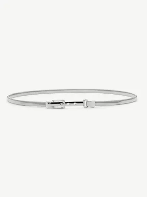 Metal Buckle Skinny Belt