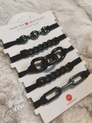 Metal Hair Ties & Bracelets Set- More Colors
