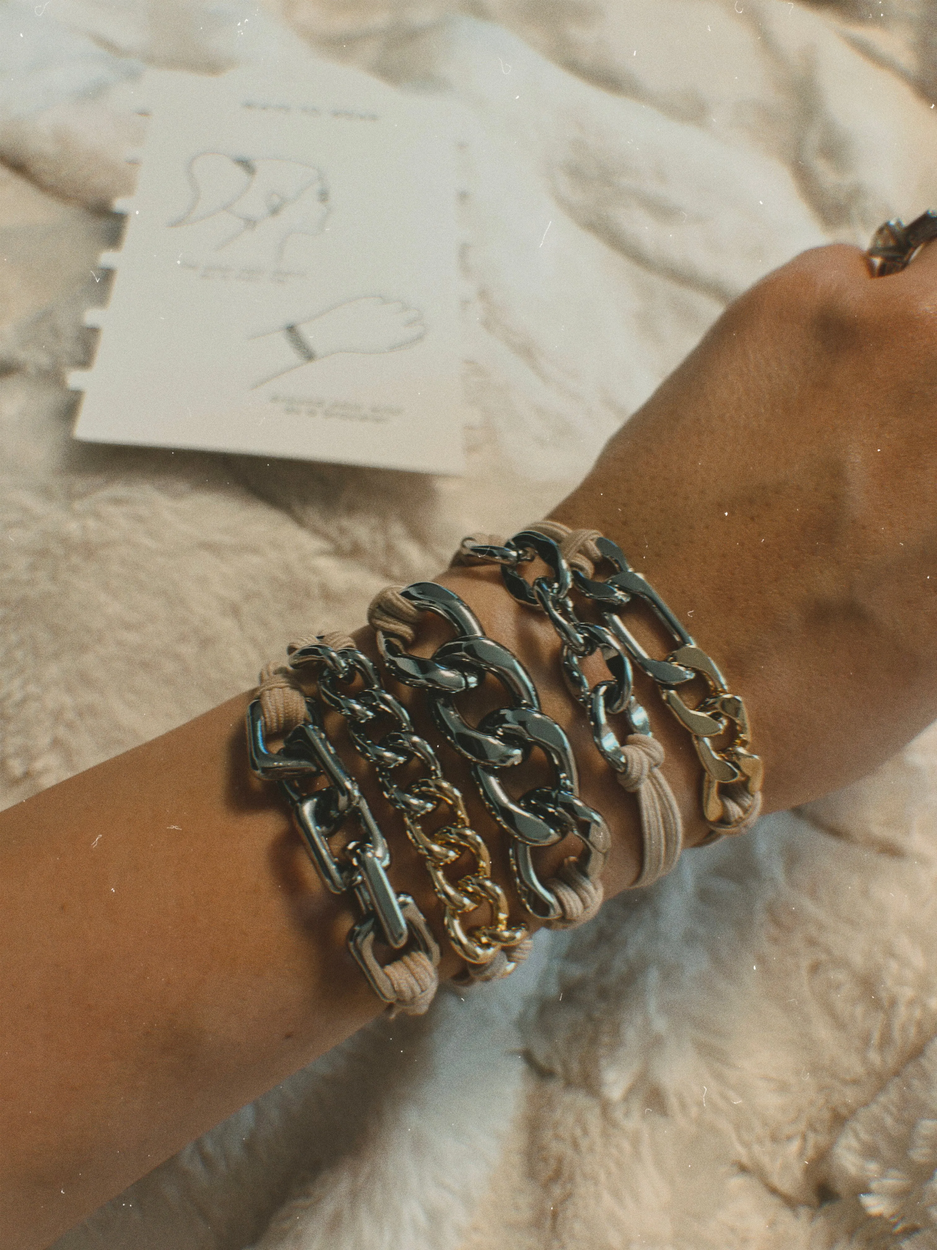 Metal Hair Ties & Bracelets Set- More Colors