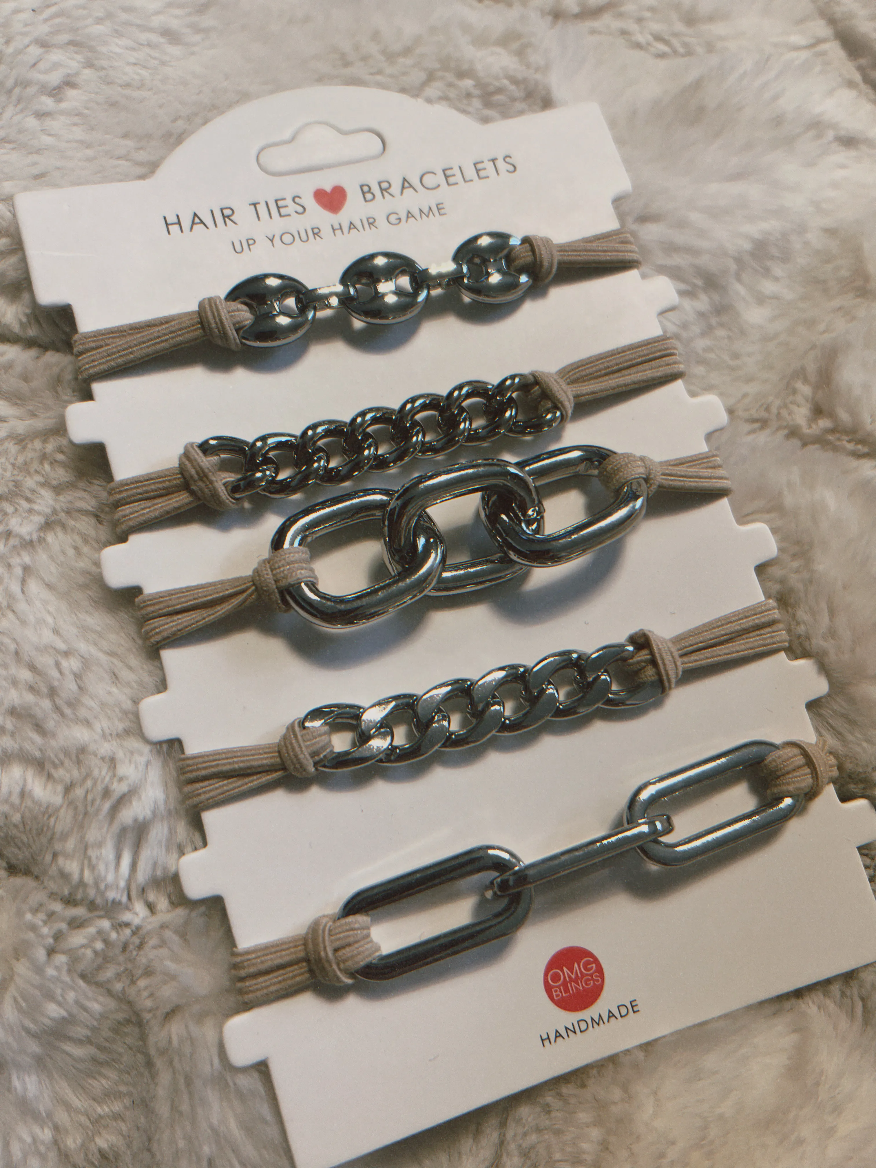 Metal Hair Ties & Bracelets Set- More Colors