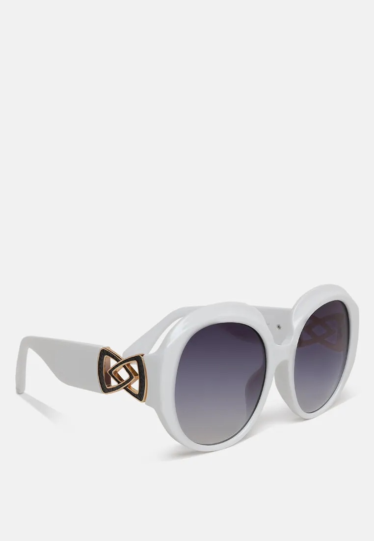 Metallic Accent Round Sunglasses by ruw