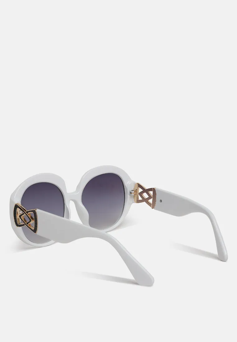 Metallic Accent Round Sunglasses by ruw