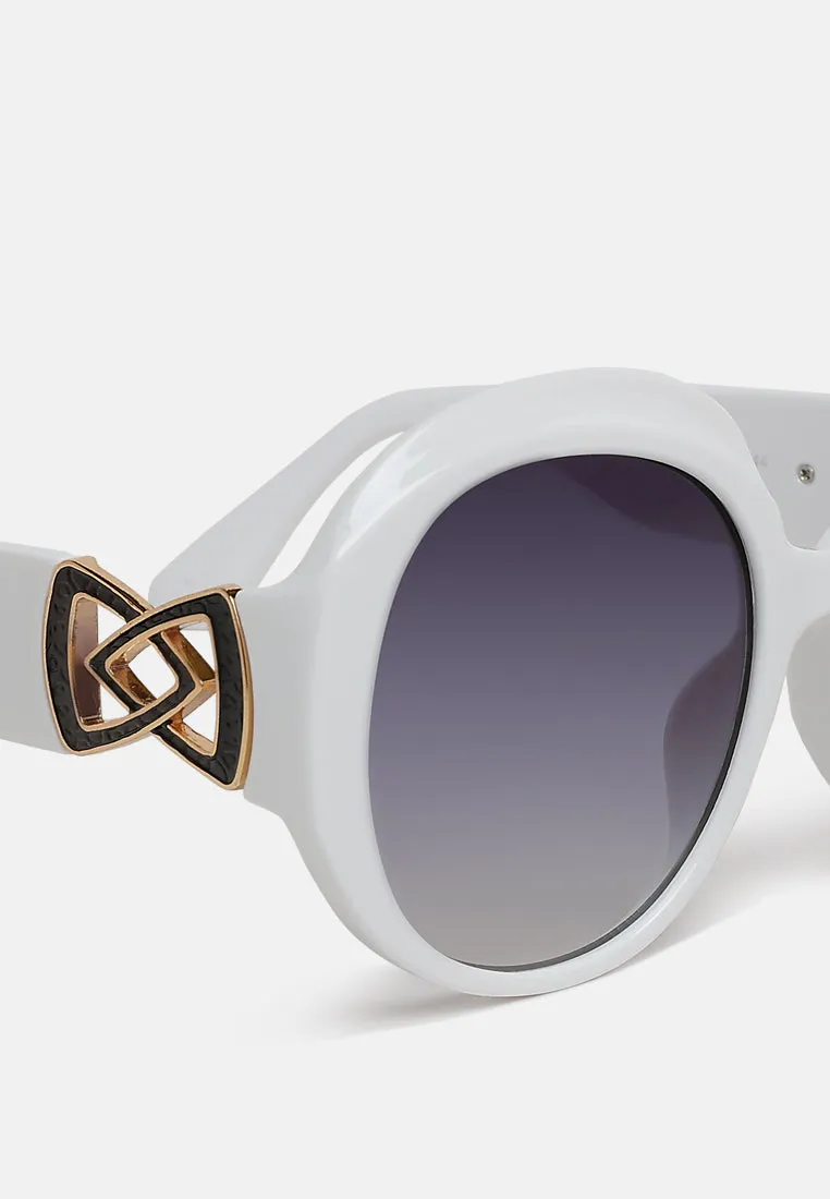 Metallic Accent Round Sunglasses by ruw