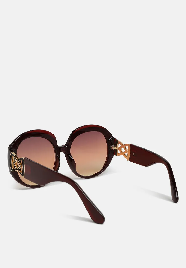 Metallic Accent Round Sunglasses by ruw