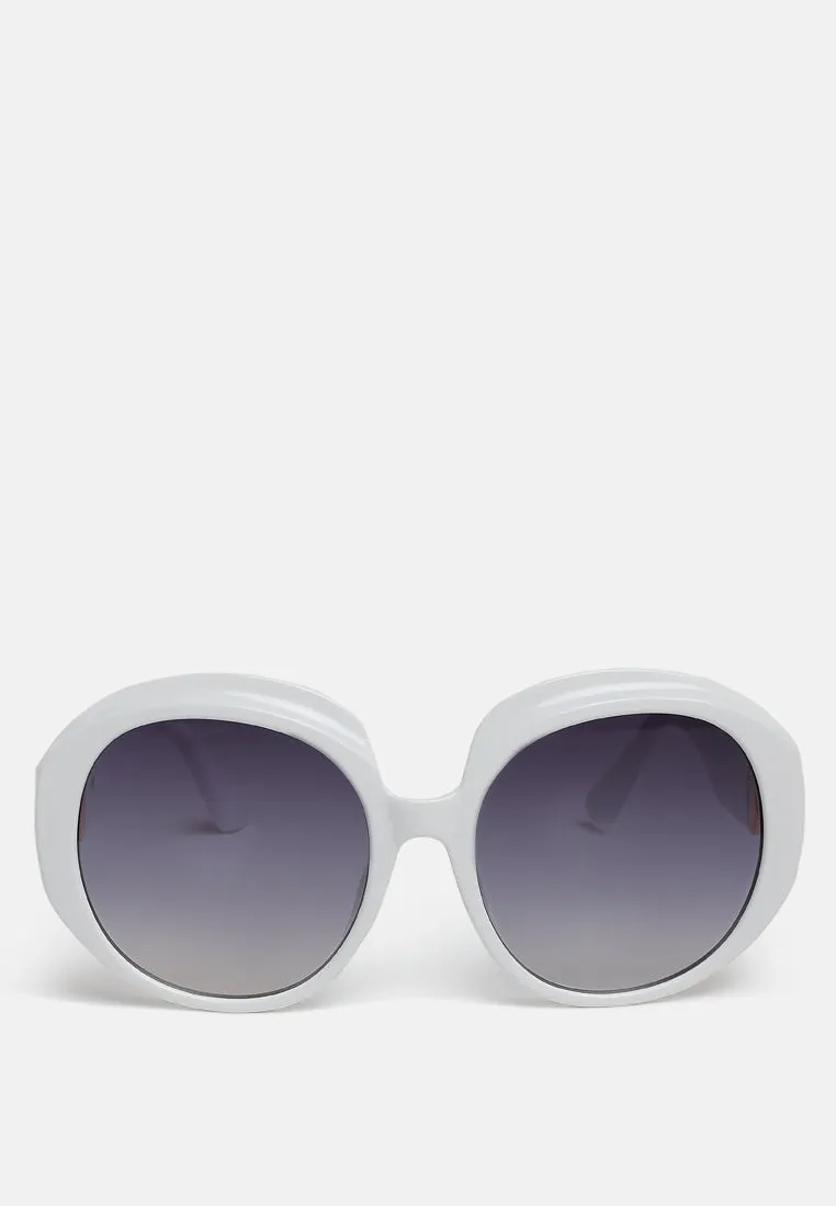Metallic Accent Round Sunglasses by ruw