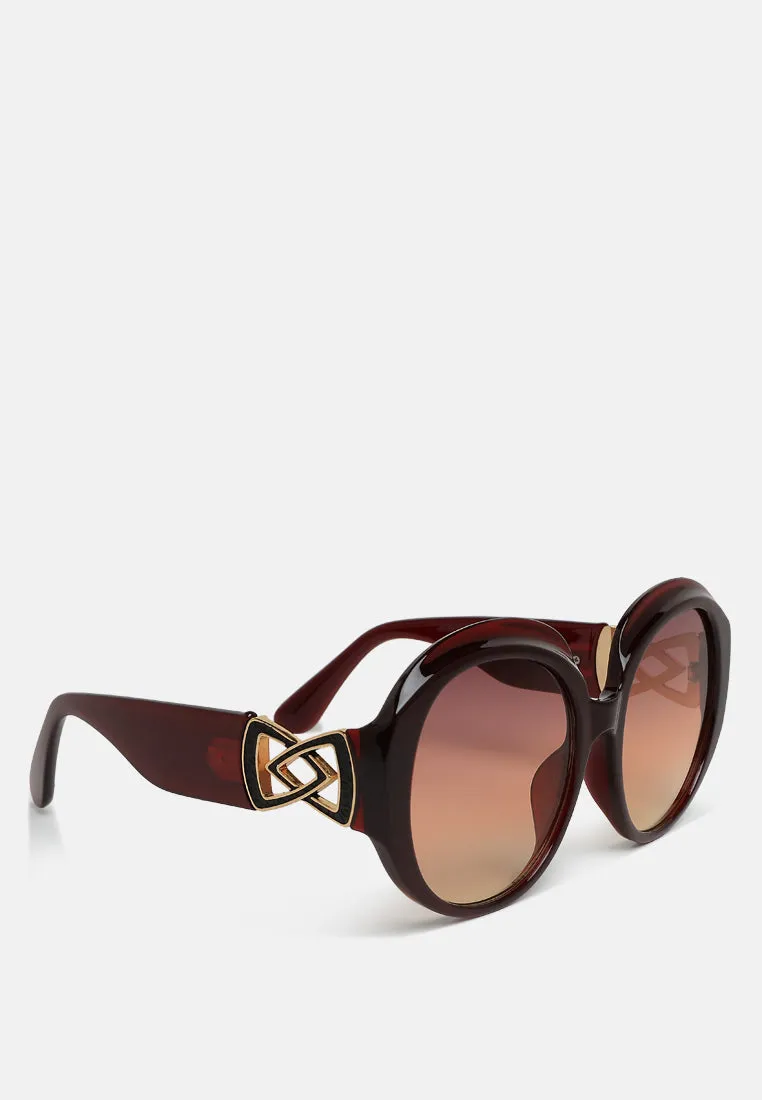Metallic Accent Round Sunglasses by ruw