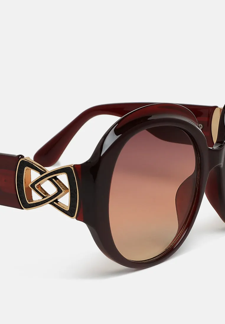 Metallic Accent Round Sunglasses by ruw