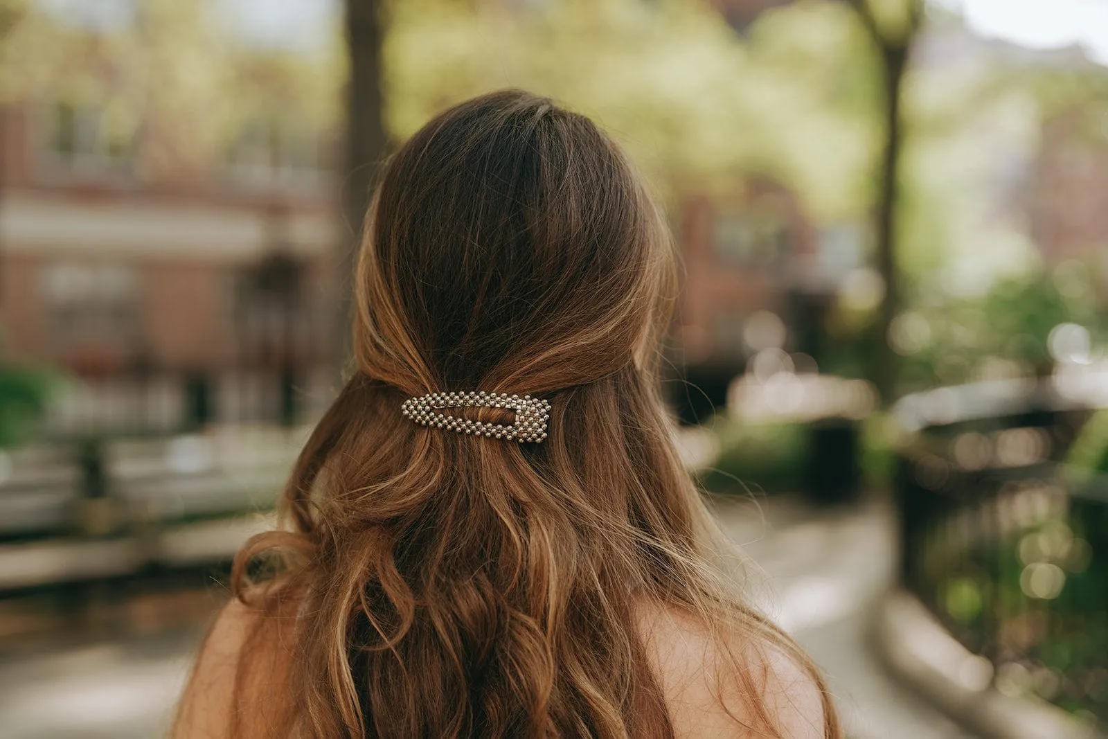Metallic Beaded Hair Clip Duo Set - Gold or Silver