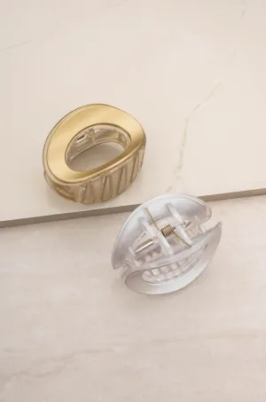 Metallic Duo Hair Claw Set