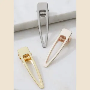 Metallic Hair Clip Trio Set