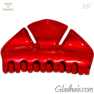Metallic Red Color Hexagon Hair Claw