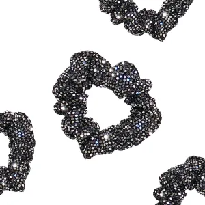 METALLIC SILVER DOTTED SCRUNCHIE BRACELET