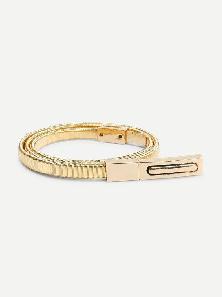 Metallic Skinny Belt