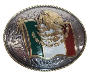 Mexican Bandera Western Buckle