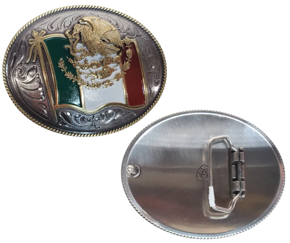 Mexican Bandera Western Buckle