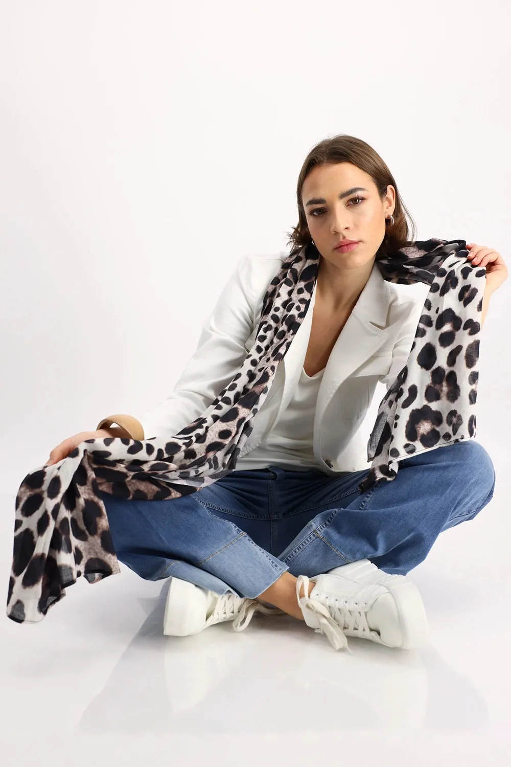 Monari Leopard Print Scarf 408513
