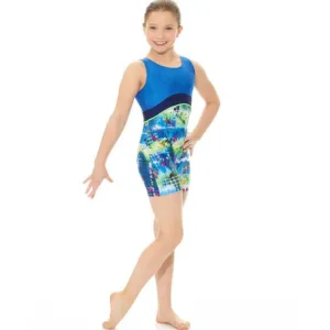 Mondor Techno Blue Printed Unitard