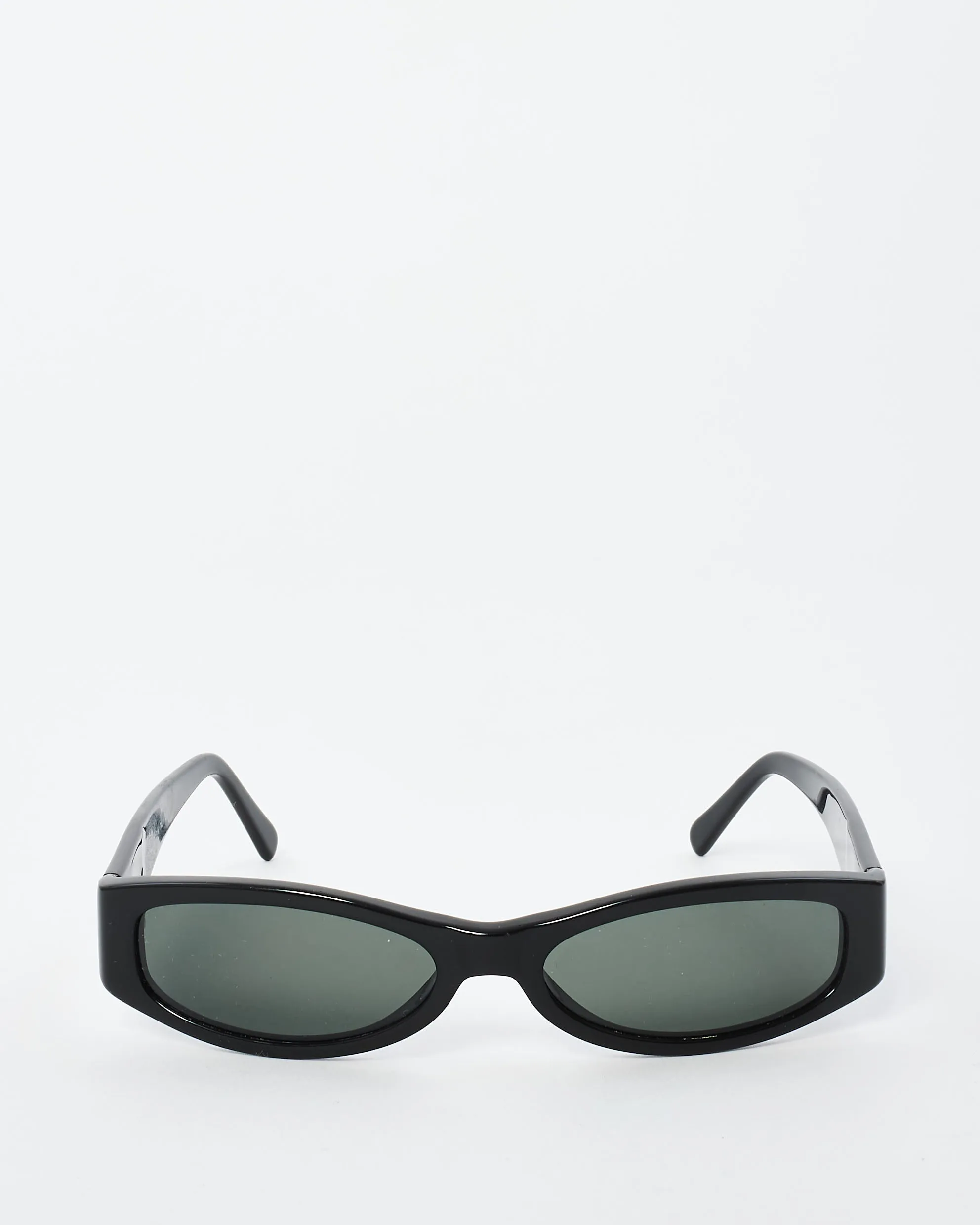 Moschino Black Vintage M3602-S Small Oval Sunglasses